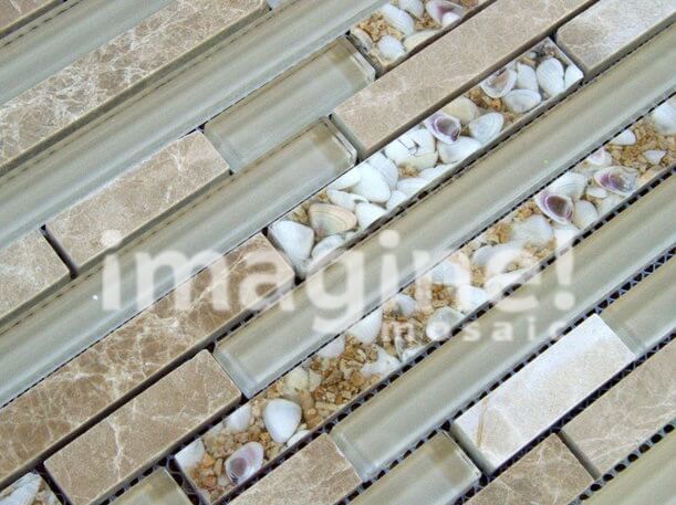 Плитка мозаика микс из стекла и камня Imagine - GMBN15Z-003