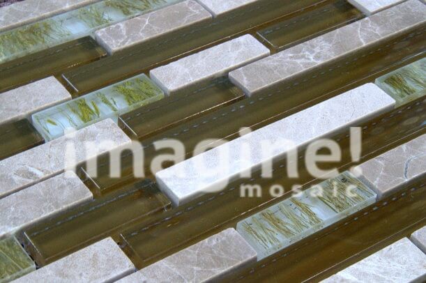 Плитка мозаика микс из стекла и камня Imagine - GMBN15Z-006