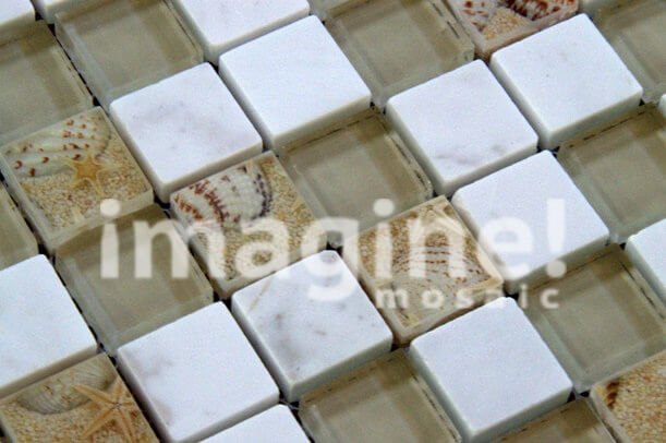 Плитка мозаика микс из стекла и камня Imagine - GMBN23-021