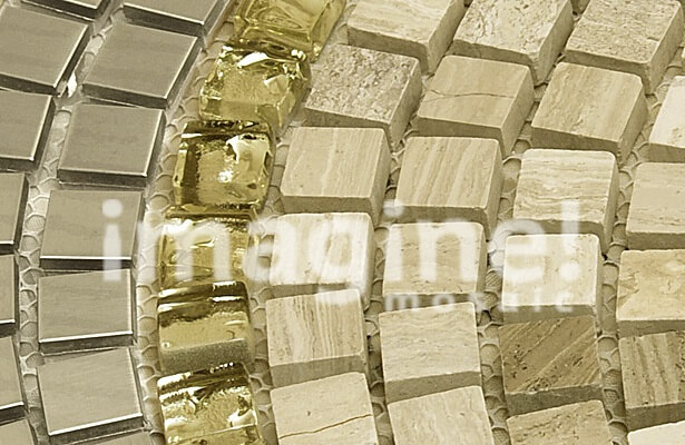 Плитка мозаика микс из стекла и камня Imagine - PT127